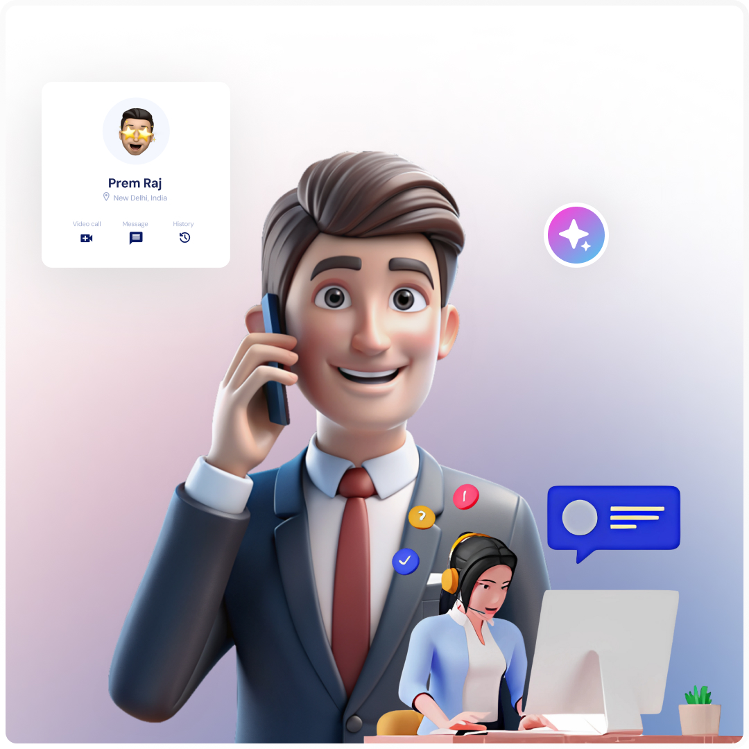 Customer communication using call center software
