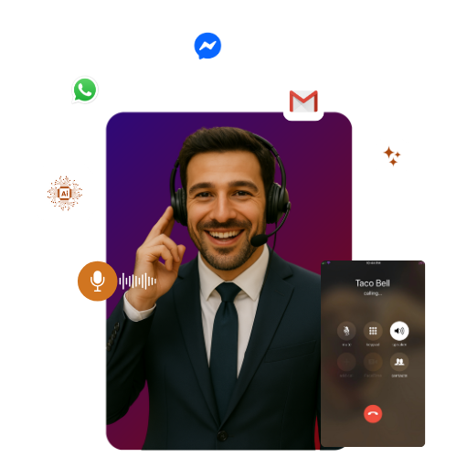  Customer service agent using call center software
