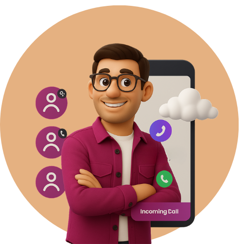  business agent with cloud call center software for incoming calls.
