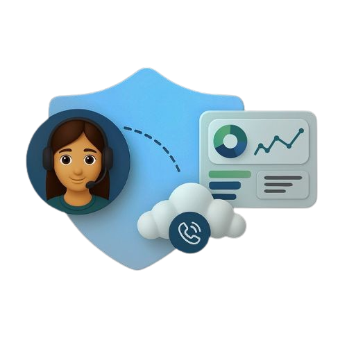 Shield with call analytics, cloud telephony, and support 
